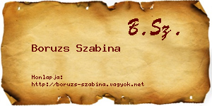 Boruzs Szabina névjegykártya